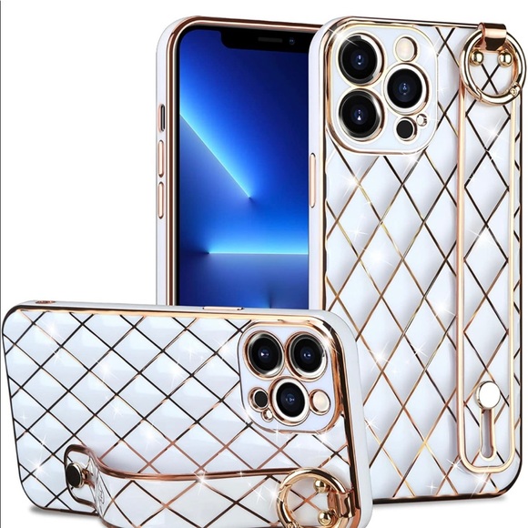 Accessories - Iphone 13 Pro Case Full-Body Stylish Protective Cover Soft Case Wristband Holder